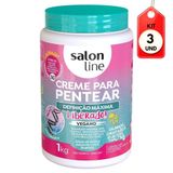 Kit C/03 Salon Line Definição Máxima Creme P/ Pentear 1kg