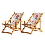 Kit 2 Espreguiçadeira Preguiçosa Dobrável Mel Cb-cinza Floral