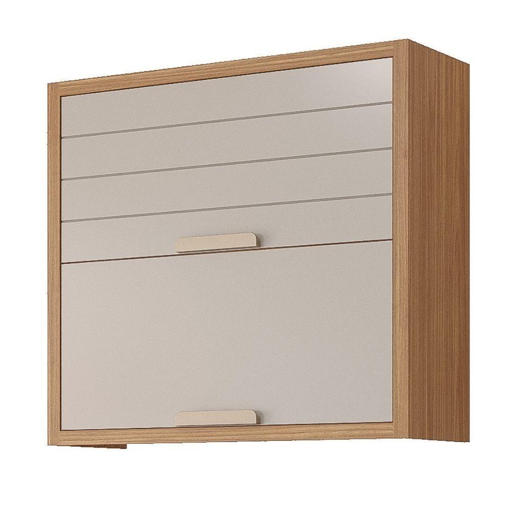 Armário Aéreo De Cozinha Mdf 80cm 2 Pts Basculantes Mgm Móveis Freijó-off White Freijo-off White