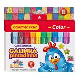 Canetinha Hidrográfica Color Galinha Pintadinha 12 Cores Compactor