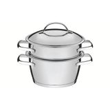 Cuscuzeira Allegra Inox Com Fundo Triplo 2 Peças Tramontina