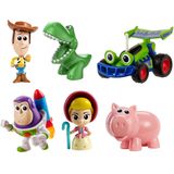 Disney e Pixar Toy Story Mini Andy's Toy Chest 6-Pack Clássico Personagens de Filme Figuras Coleções, Woody, Buzz Lightyear, Rex, Bo Peep, Hamm e RC,