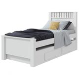 Cama Solteiro Bibox 2 Gavetas Athenas Branco