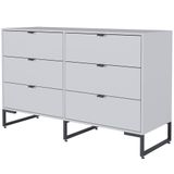Cômoda Com 6 Gavetas Industrial Preto Para Quarto Closet Azusa F01 Branco - Lyam Decor
