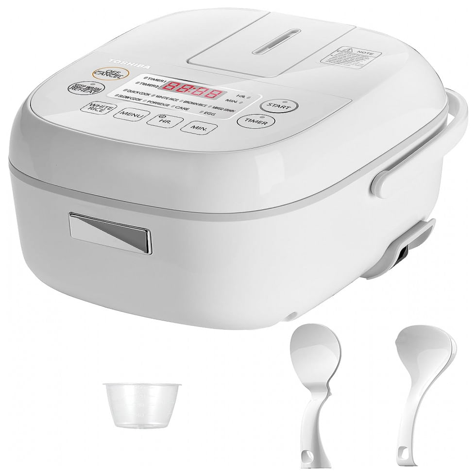 Panela De Arroz Eletrica 720ml, Com Controle De Temperatura, Branca, 110v, Toshiba Trcs02, Branco