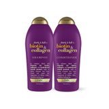 Biotin Collagen Shampoo E Condicionador 750 Ml Com Vitamina B7 E Proteina Hidrolisada De Trigo Para Cabelos Finos, Ogx 67451, Violeta