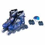 Patins Inline Kit De Protecao Ajustavel 30 A 33 Azul Fenix