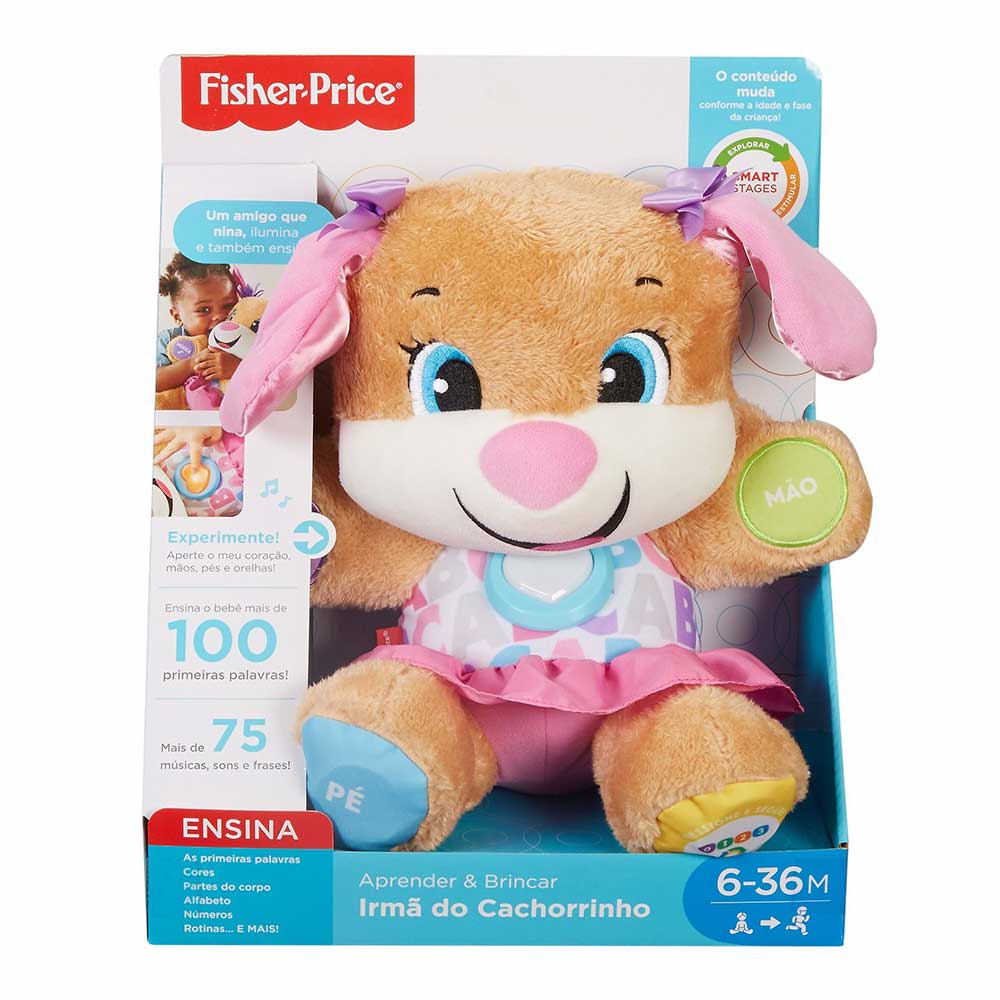 Pelucia Interativa Aprender E Brincar Sis Cachorrinha Fisher Price