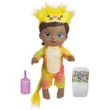 Baby Alive Rainbow Wildcats Doll, Leão, Acessórios, Bebidas, Molhados, Brinquedo de Leão para Crianças De 3 Anos ou Mais, Cabelo Preto