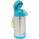 Garrafa Com Canudo Aco Inox Termica 400ml Azul Buba