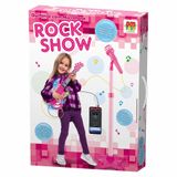 Guitarra Infantil Com Microfone Pedestal Rock Show Rosa Dm Toys