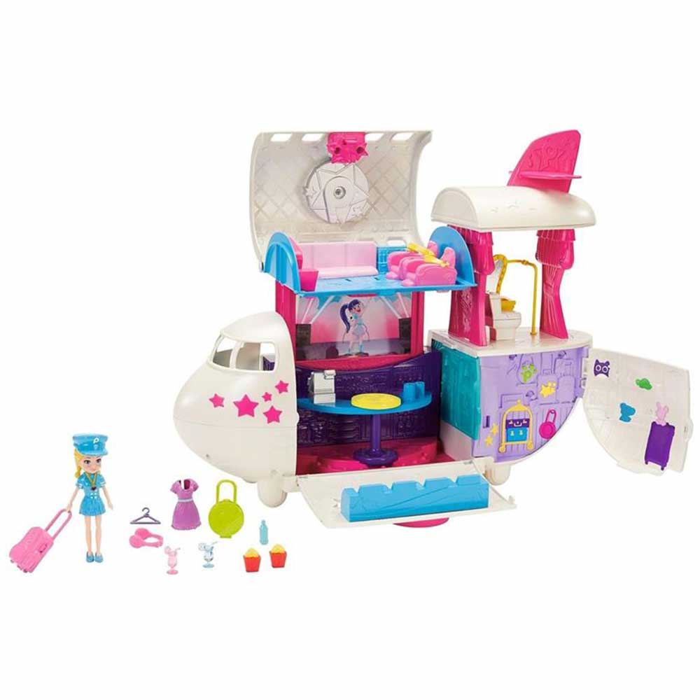 Veiculo E Boneca 2 Em 1 Polly Pocket Jatinho Fabuloso Mattel