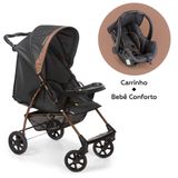 Carrinho De Bebe Conforto Romano Travel Cocoon Slim Preto E Cobre Galzerano