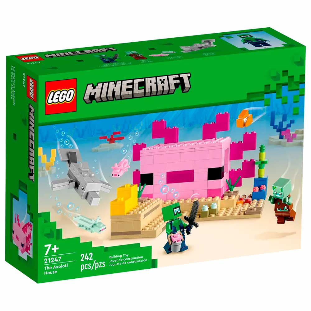 Lego Minecraft A Casa Do Axolotl 242 Pecas Lego