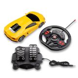 Carro Racing Control Nitro Volante E Pedal Amarelo Multikids