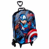 Mochila 3d De Rodinhas Infantil Marvel Avengers Capitao America Maxtoy