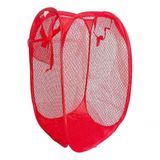 Cesto De Roupa Dobrável Organizador Brinquedo Nylon Multiuso Vermelho