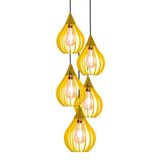 Luminária Teto Lustre Pendente Balcão Cozinha Sala 5 Chile Cor: Amarelo 4