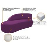 Kit Divã Luna 160cm Lado Esquerdo E 01 Poltrona Base De Ferro Dourado Suede Cor Roxo