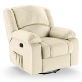 Poltrona Do Papai Reclinável Melim Glider Giratória Massagem Sintético Pu Fh1 - D&#39;rossi Cor Bege