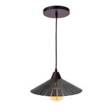 Luminária Teto Lustre Pendente Balcão Cozinha Sala Mdf Cabo Cor:preto