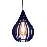 Luminária Teto Lustre Pendente Balcão Cozinha Sala Chile Cor:azul