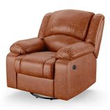 Poltrona Do Papai Reclinável Melim Glider Giratória Usb Pu Caramelo Brilho Fh1 - D&#39;rossi