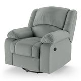 Poltrona Do Papai Reclinável Melim Glider Giratória Usb Sintético Pu Fh1 - D&#39;rossi Cor Cinza