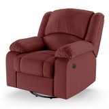Poltrona Do Papai Reclinável Melim Glider Giratória Usb Pu Vermelho Fh1 - D&#39;rossi