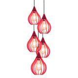 Luminária Teto Lustre Pendente Balcão Cozinha Sala 5 Chile Cor:vermelho