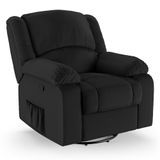 Poltrona Do Papai Reclinável Melim Glider Giratória Pu Preto Fh1 - D&#39;rossi