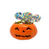 Vaso Jardim Cachepo Abóbora Halloween Cerâmica 14cm Diâmetro