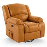 Poltrona Do Papai Reclinável Melim Glider Giratória Pu Whisky Fh1 - D&#39;rossi