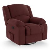 Poltrona Do Papai Reclinável Melim Glider Giratória Massagem Veludo Fh1 - D&#39;rossi Cor Vinho