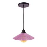 Luminária Teto Lustre Pendente Balcão Cozinha Sala Mdf Cabo Cor:rosa