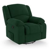 Poltrona Do Papai Reclinável Melim Glider Giratória Veludo Verde Fh1 - D&#39;rossi