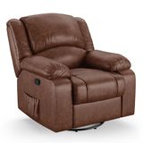 Poltrona Do Papai Reclinável Melim Glider Giratória Massagem Pu Brilho Fh1 - D&#39;rossi Cor Marrom