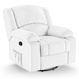 Poltrona Do Papai Reclinável Melim Glider Giratória Pu Fh1 - D&#39;rossi Cor Branco