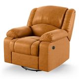 Poltrona Do Papai Reclinável Melim Glider Giratória Usb Pu Fh1 - D&#39;rossi Cor Whisky