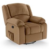 Poltrona Do Papai Reclinável Melim Glider Giratória Massagem Pu Caramelo Fh1 - D&#39;rossi