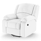 Poltrona Do Papai Reclinável Melim Glider Giratória Usb Sintético Pu Fh1 - D&#39;rossi Cor Branco