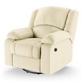 Poltrona Do Papai Reclinável Melim Glider Giratória Usb Sintético Pu Fh1 - D&#39;rossi Cor Bege