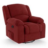 Poltrona Do Papai Reclinável Melim Glider Giratória Veludo Fh1 - D&#39;rossi Cor Vermelho