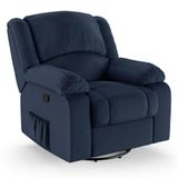 Poltrona Do Papai Reclinável Melim Glider Giratória Massagem Sintético Pu Fh1 - D&#39;rossi Cor Azul