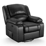 Poltrona Do Papai Reclinável Melim Glider Giratória Massagem Pu Brilho Fh1 - D&#39;rossi Cor Preto