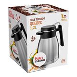 Bule Térmico Quebec 1,2l Para Bebidas Quentes E Frias Inox Euro Home