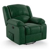 Poltrona Do Papai Reclinável Melim Glider Giratória Massagem Pu Fh1 - D&#39;rossi Cor Verde