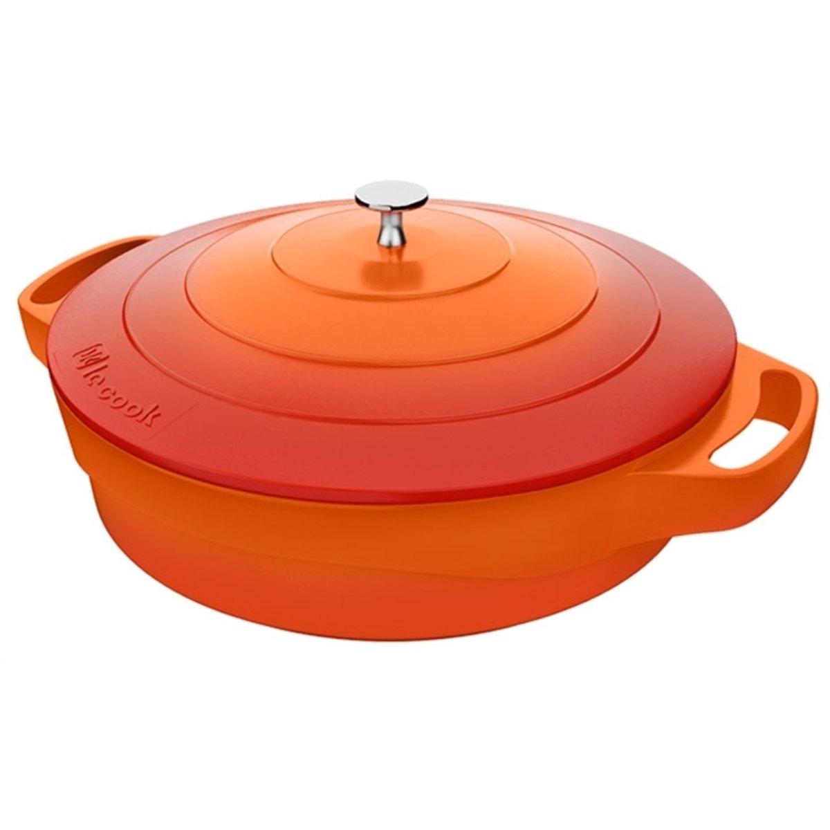 Caçarola Baixa De Cerâmica 24Cm Com Pegador De Silicone Le Cook.