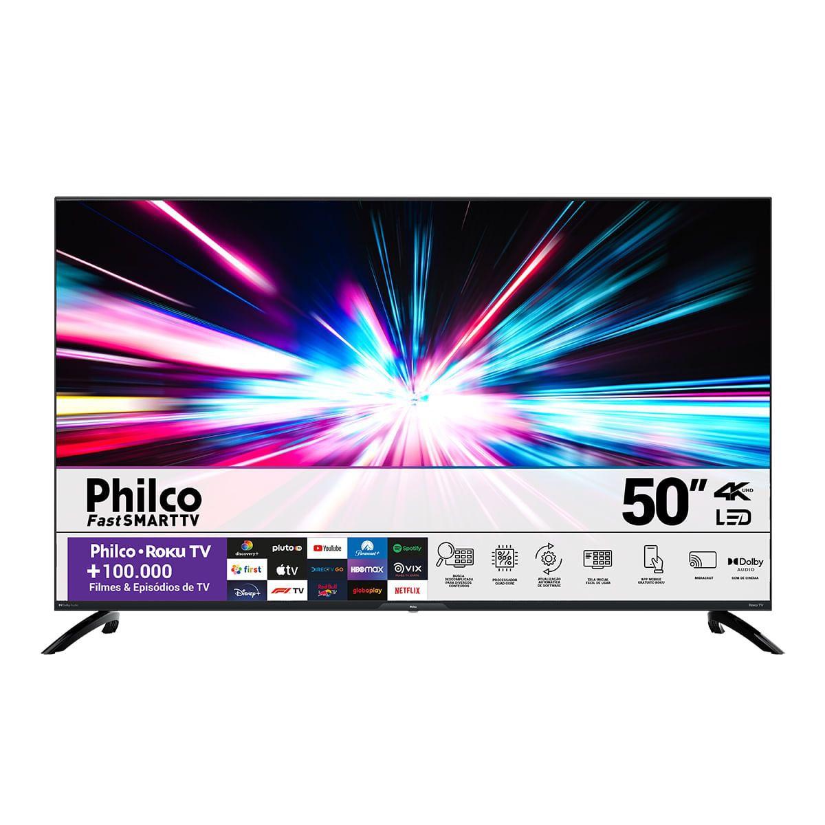 Smart TV 50 Philco PTV50G7PR2CSB 4K Roku TV Led Dolby Audio Bivolt