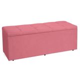 Calçadeira Recamier Baú Queen 1,60m Roma Suede Rosa - Pallazio
